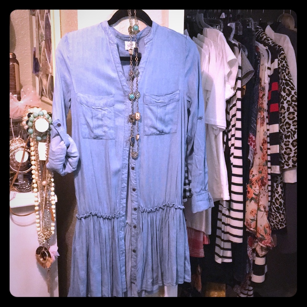 Fabulous Faux Denim Shirt/Wrap/Jacket